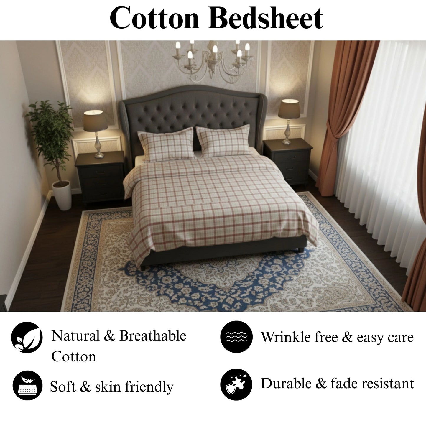 Tulip Terrace - Flat Soild Bedsheet