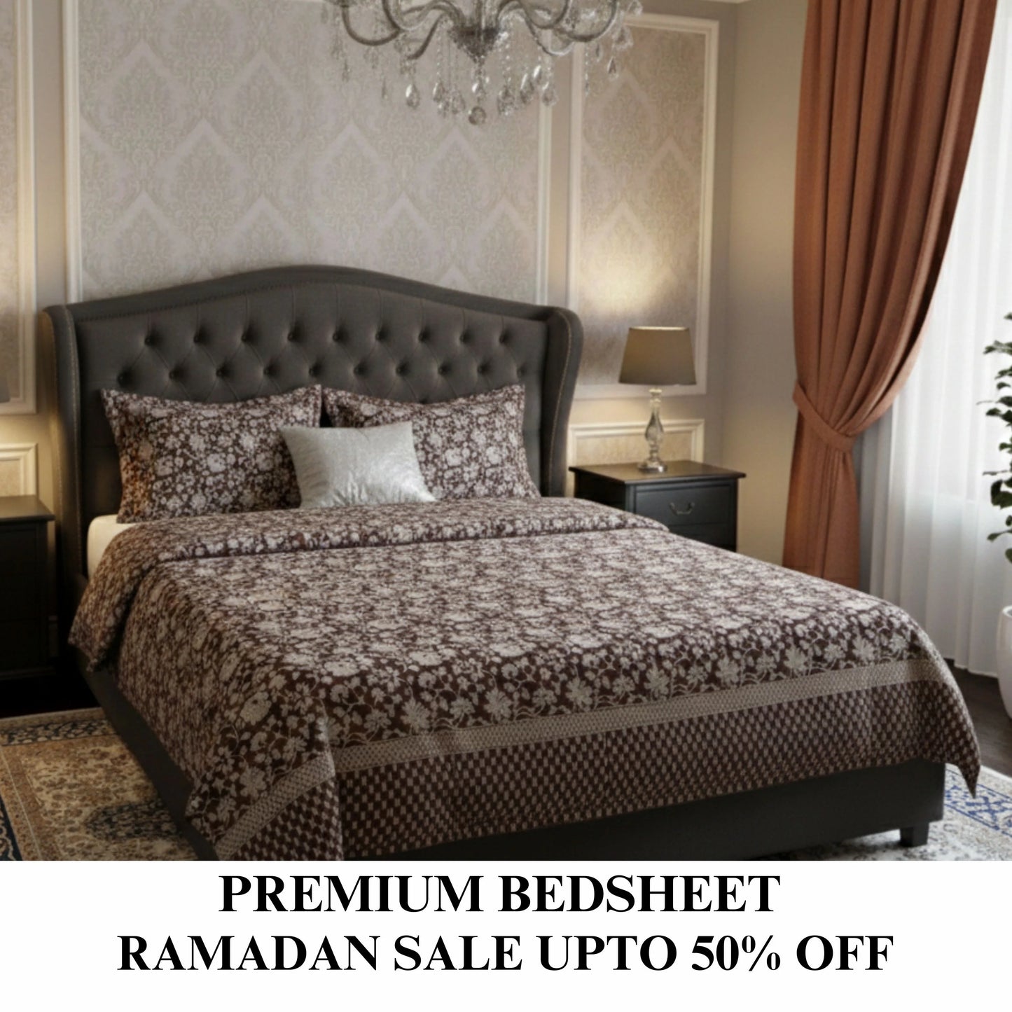 Indigo Vines - Flat Print Bedsheet