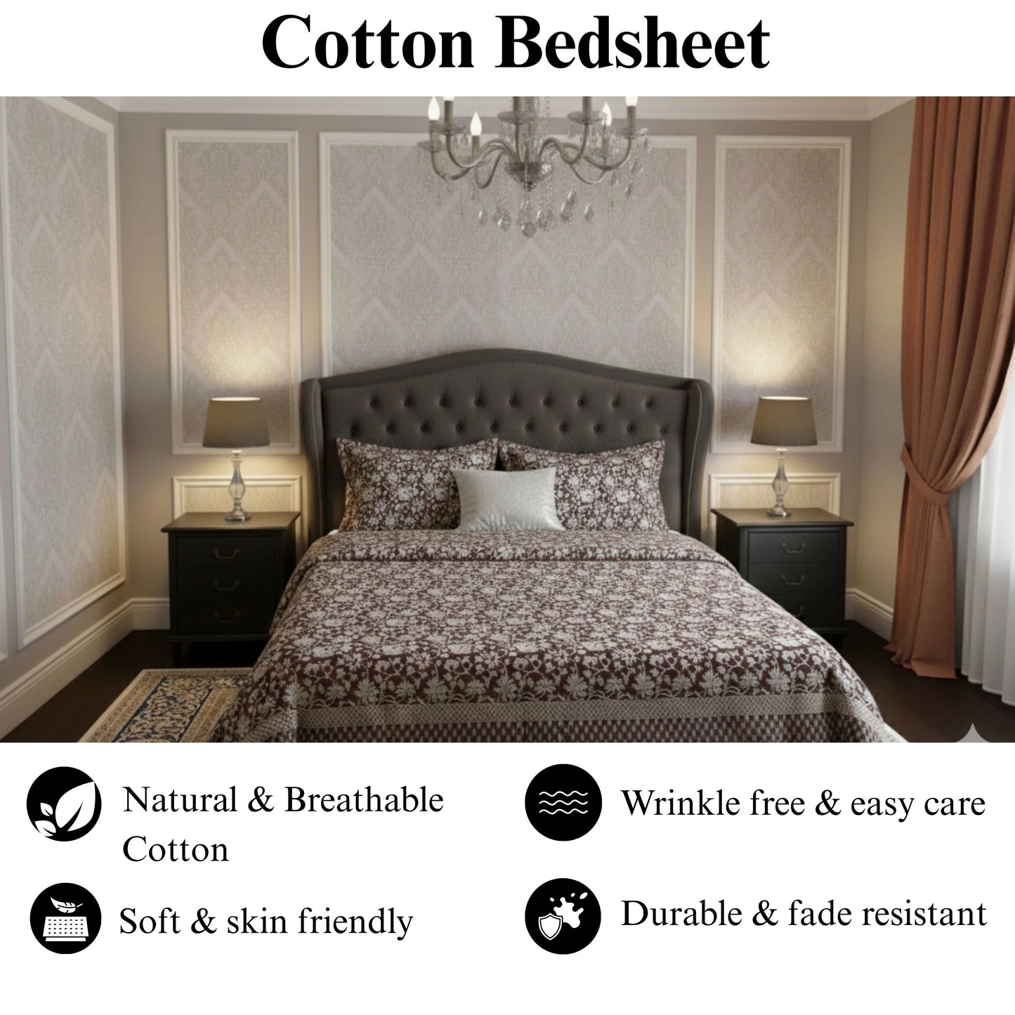 Indigo Vines - Flat Print Bedsheet