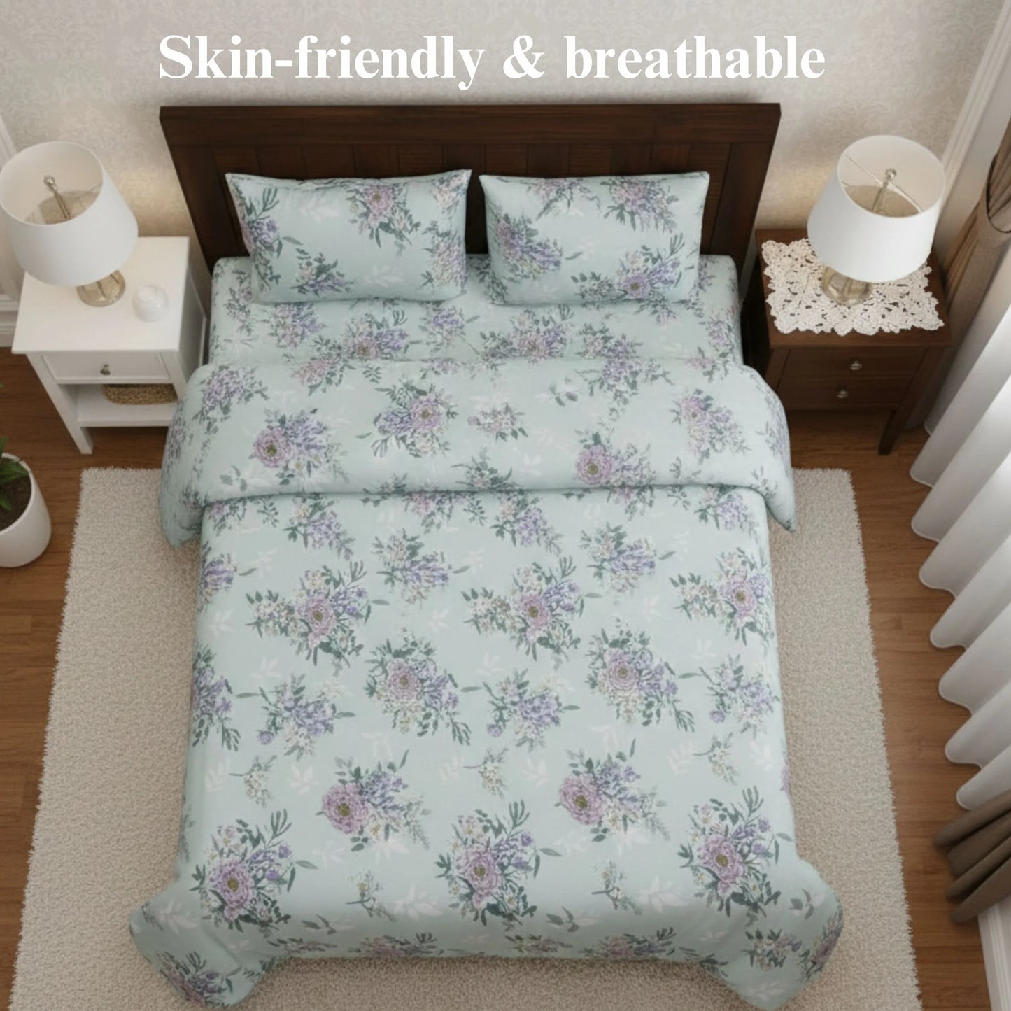 Floral Grace - Flat Print Bedsheet