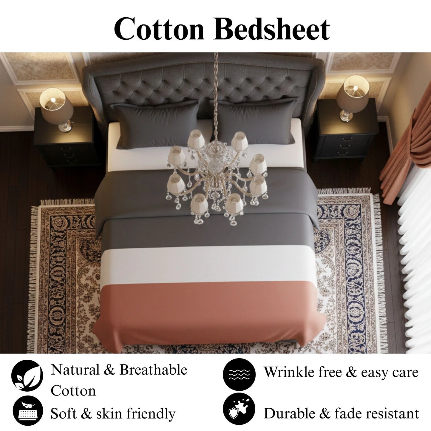 Sunset Block - Flat Solid Bedsheet