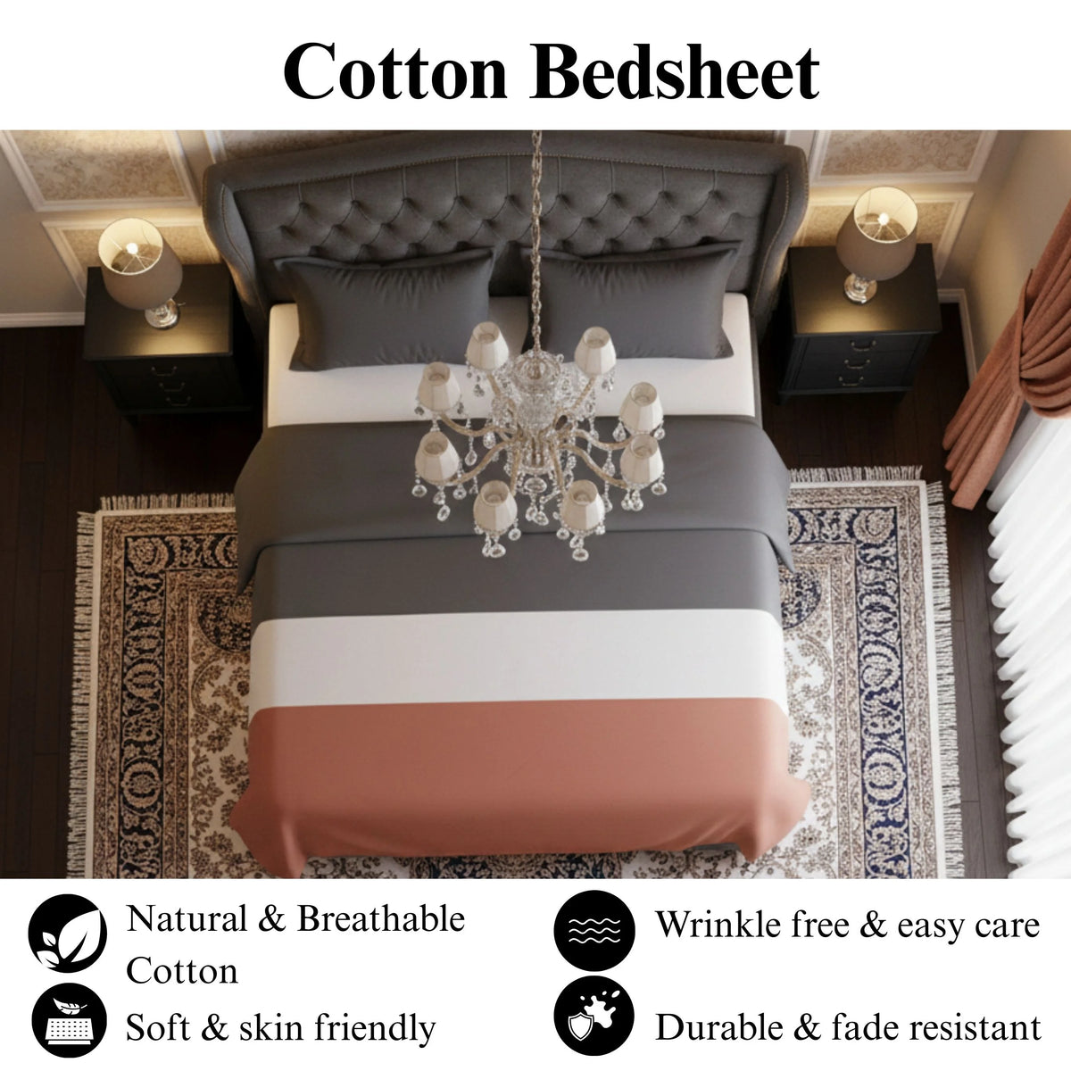 Sunset Block - Flat Solid Bedsheet