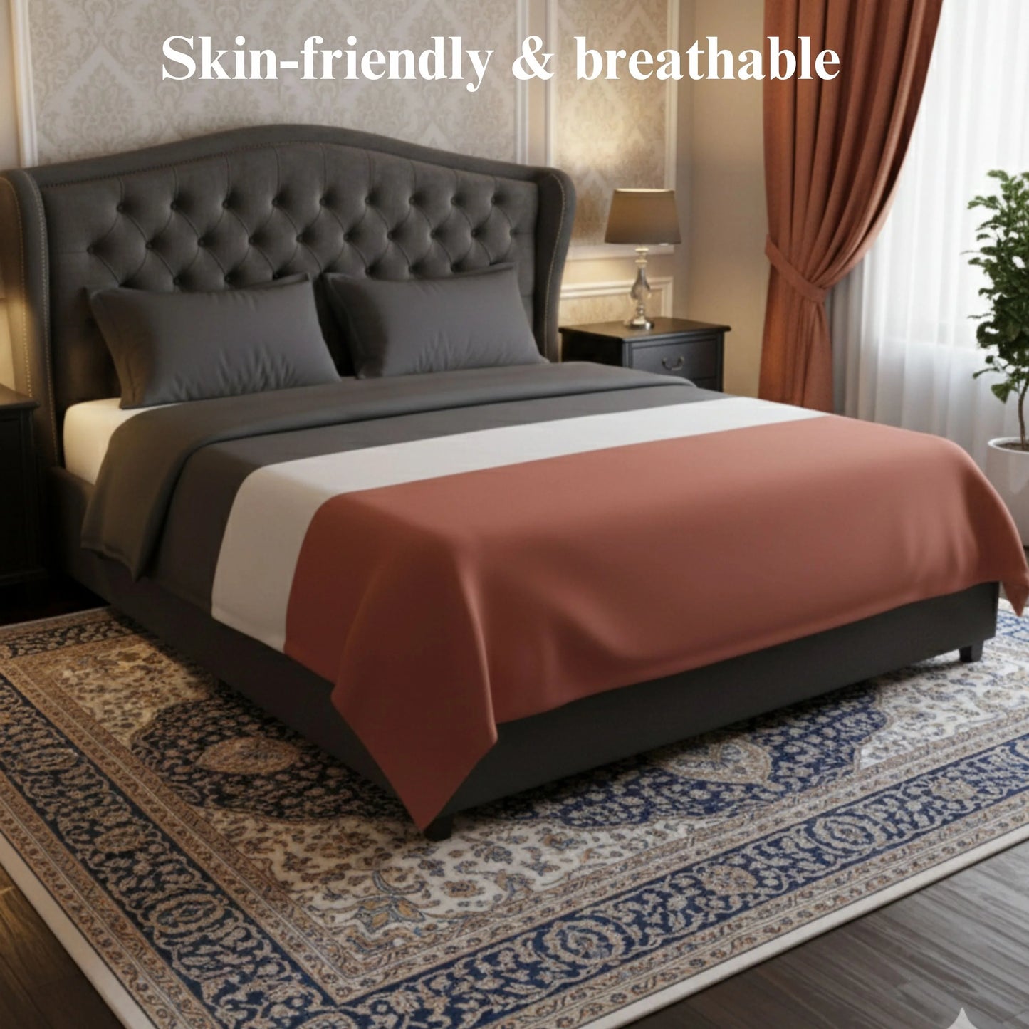 Sunset Block - Flat Solid Bedsheet