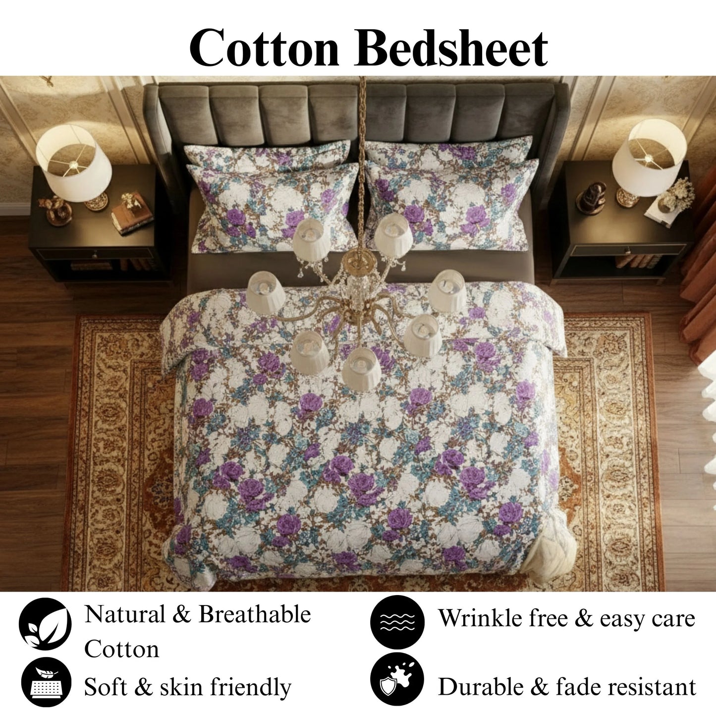 Violet Garden - Flat Print Bedsheet