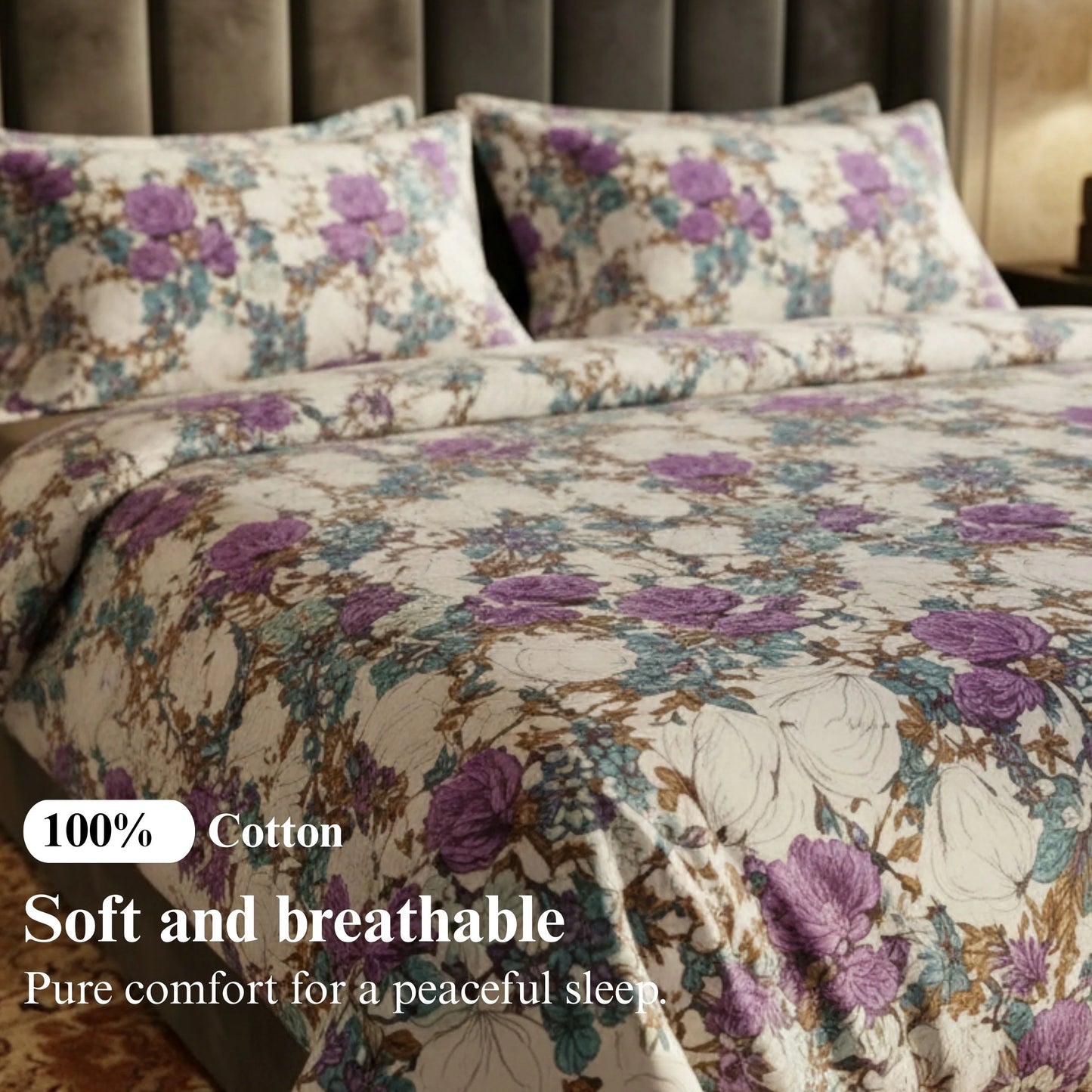 Violet Garden - Flat Print Bedsheet