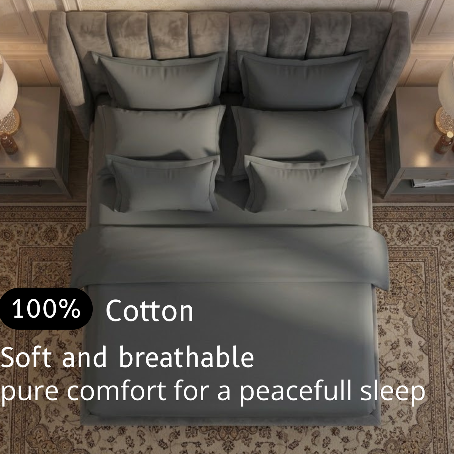 Iron Ash  - Flat Dyed Bedsheet