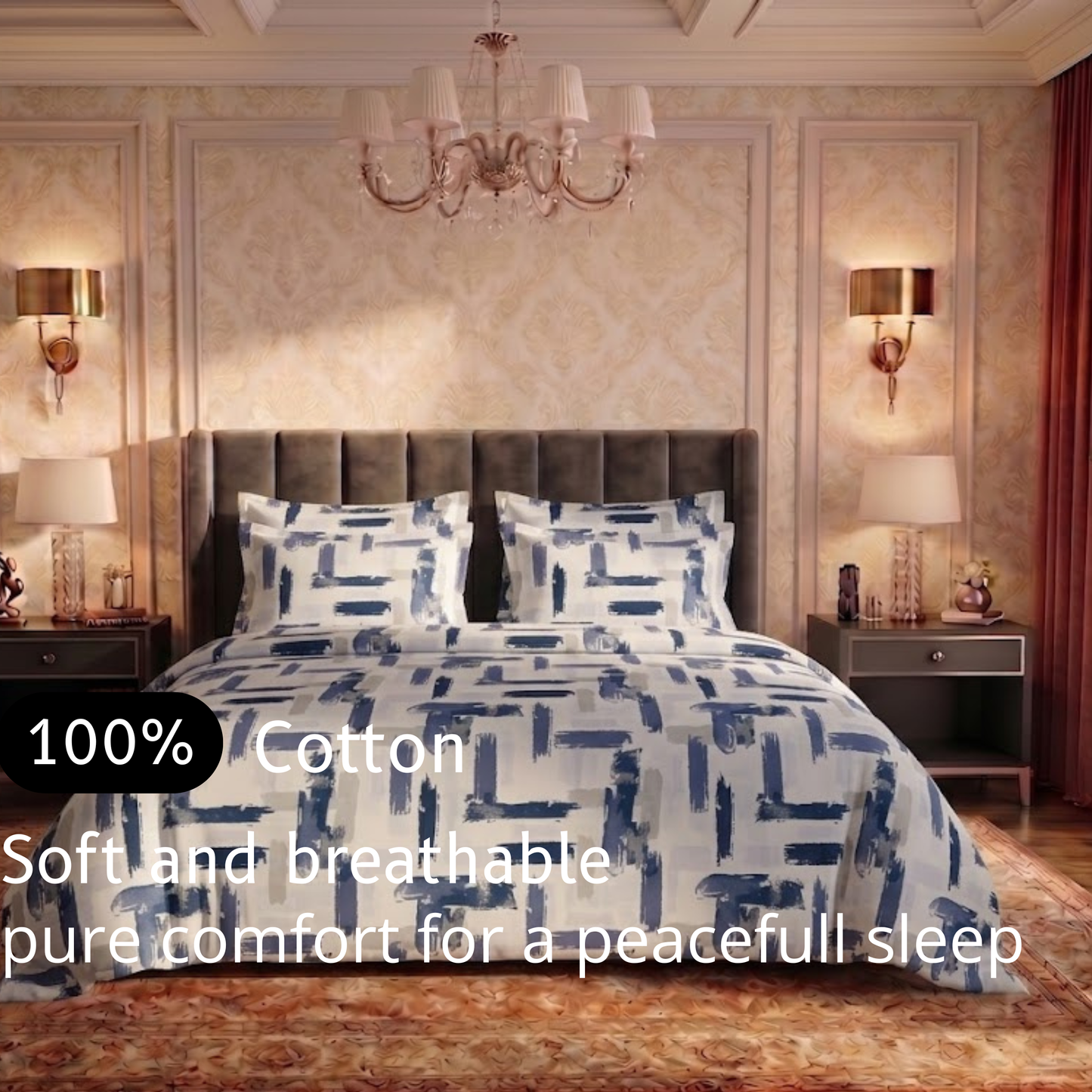 Deep Baltic - Flat Print Bedsheet