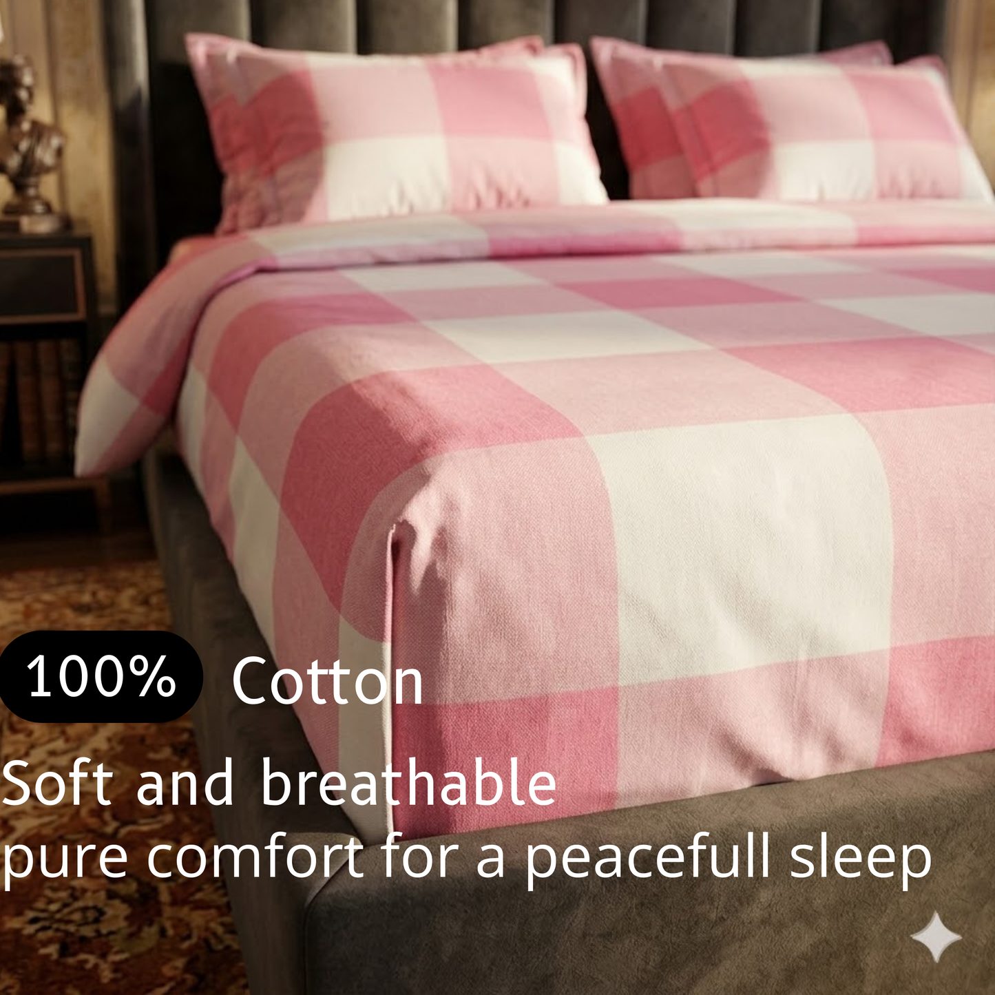 Pink Marshmallow  - Flat Print Bedsheet