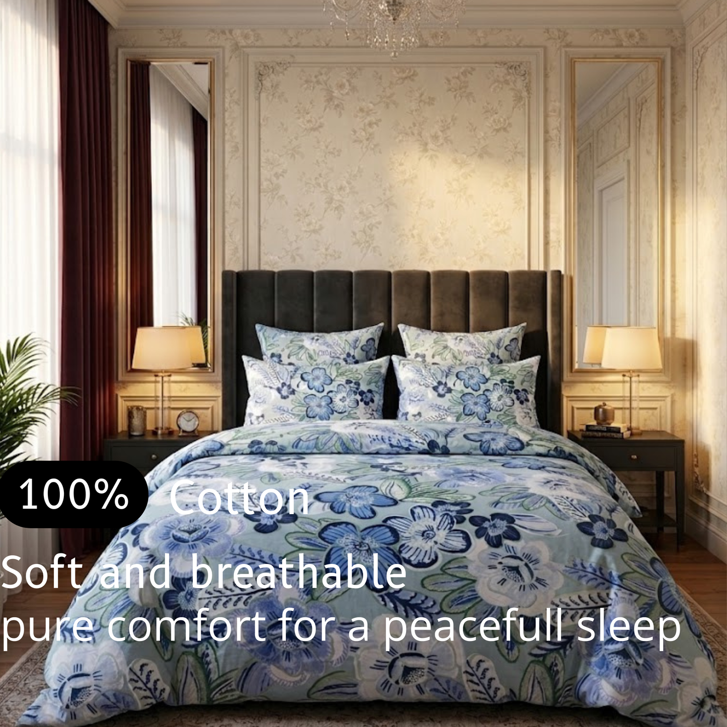 Painted Petals - Flat Print Bedsheet