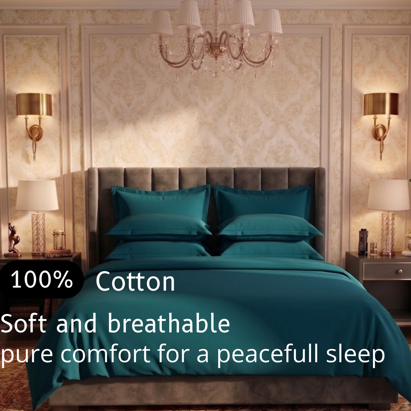 Ocean Depths  - Flat dyed Bedsheet