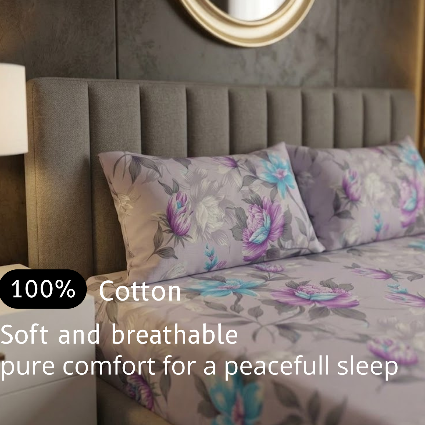 Lavender Bloom - Fitted Print Bedsheet