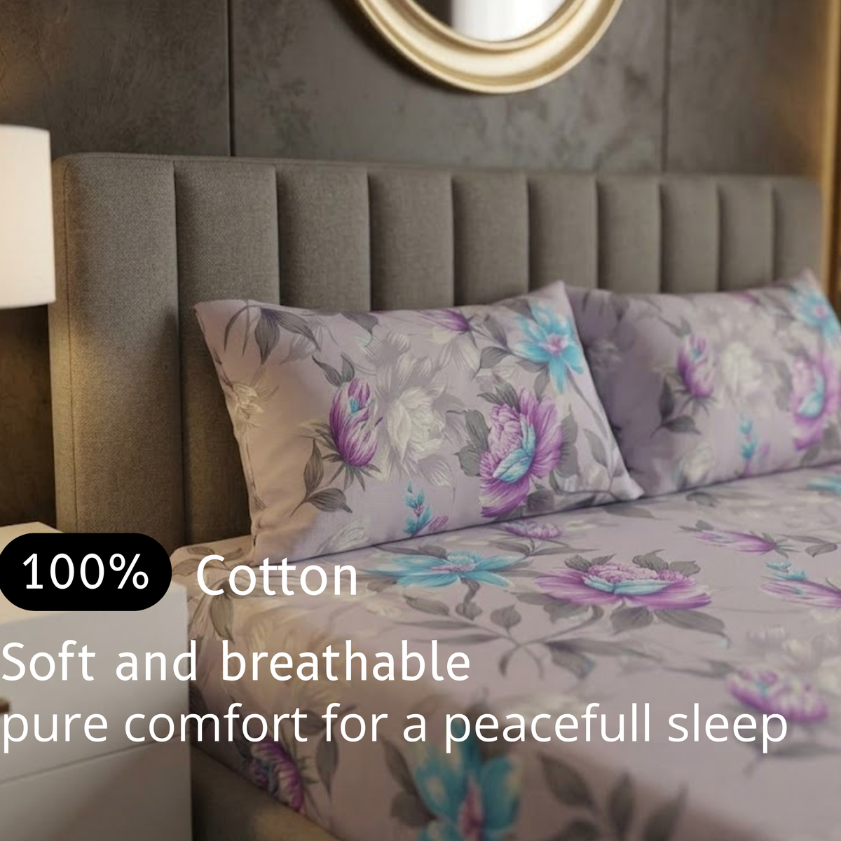 Lavender Bloom - Fitted Print Bedsheet