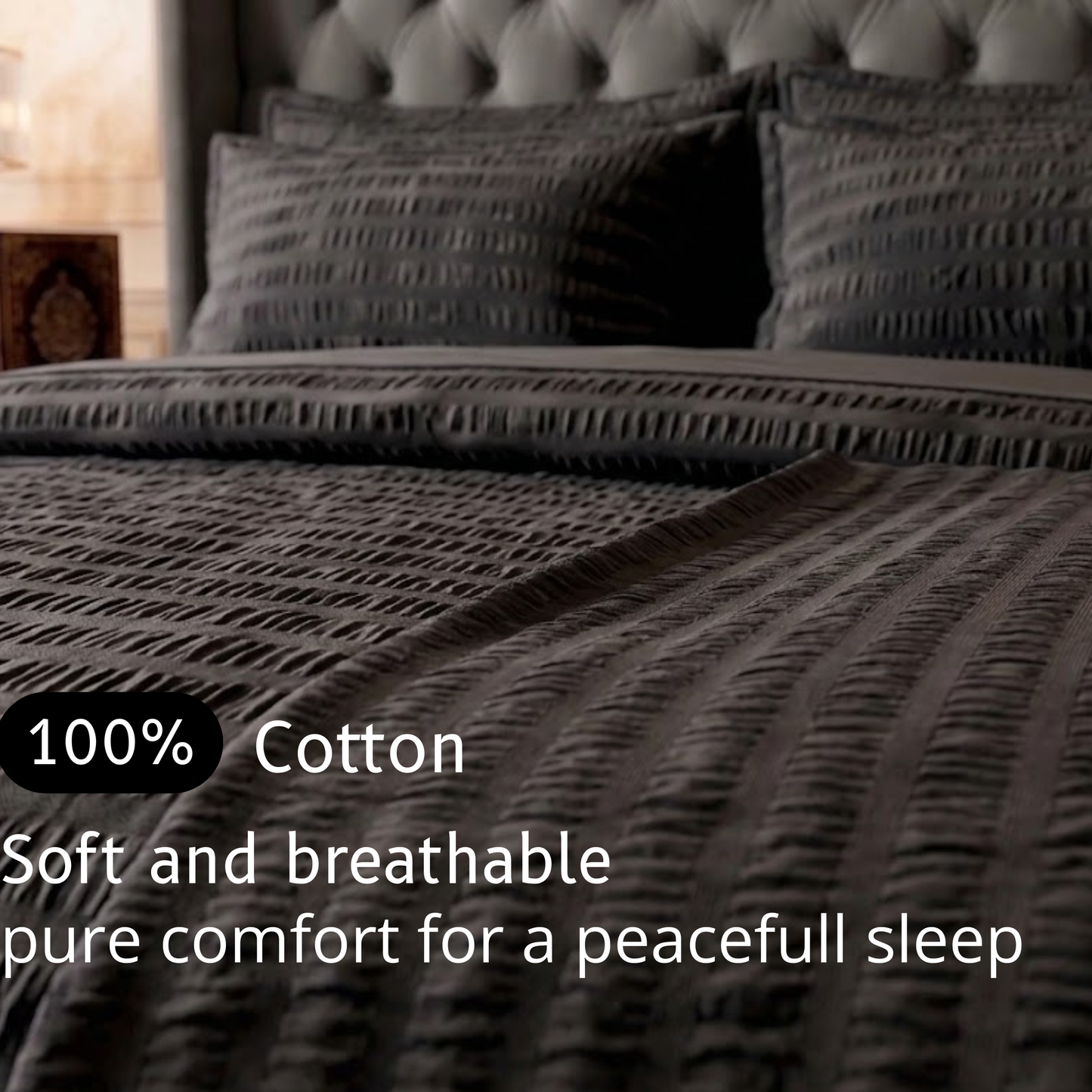 Midnight Noir - Cotton Duvet Set - 6pcs