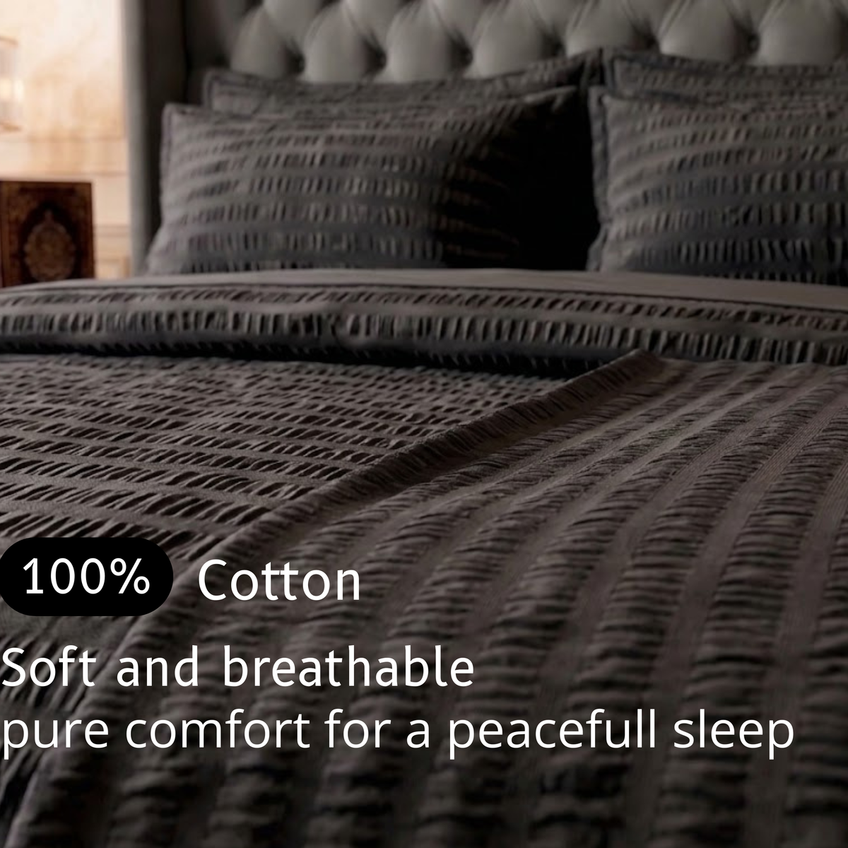 Midnight Noir - Cotton Duvet Set - 6pcs