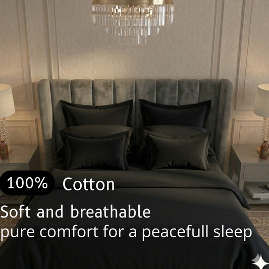 Obsidian Elegance - Flat Dyed Bedsheet