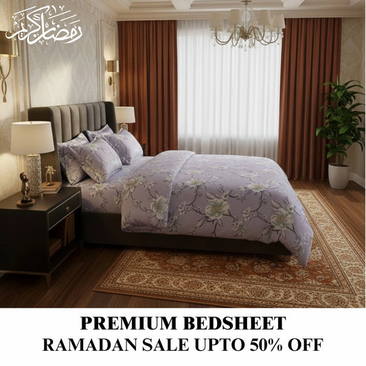 Intricate Blooms - Flat Print Bedsheet