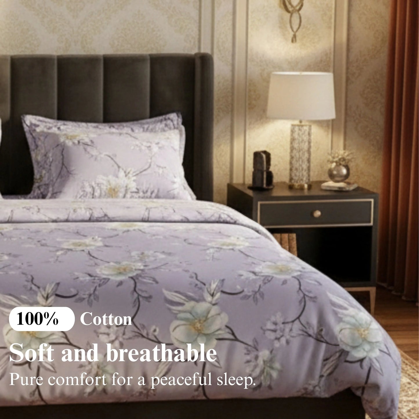 Intricate Blooms - Flat Print Bedsheet