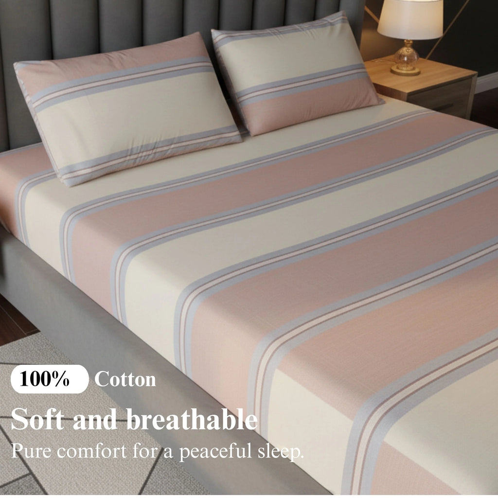 Pastel Stripes - Fitted Solid Bedsheet