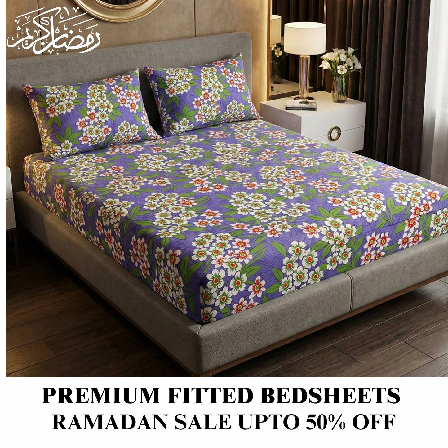 Royal Bloom - Fitted Print Bedsheet