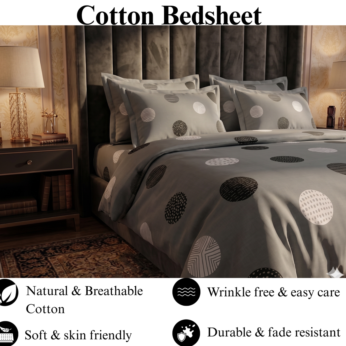 Lunar Phases - Flat Print Bedsheet