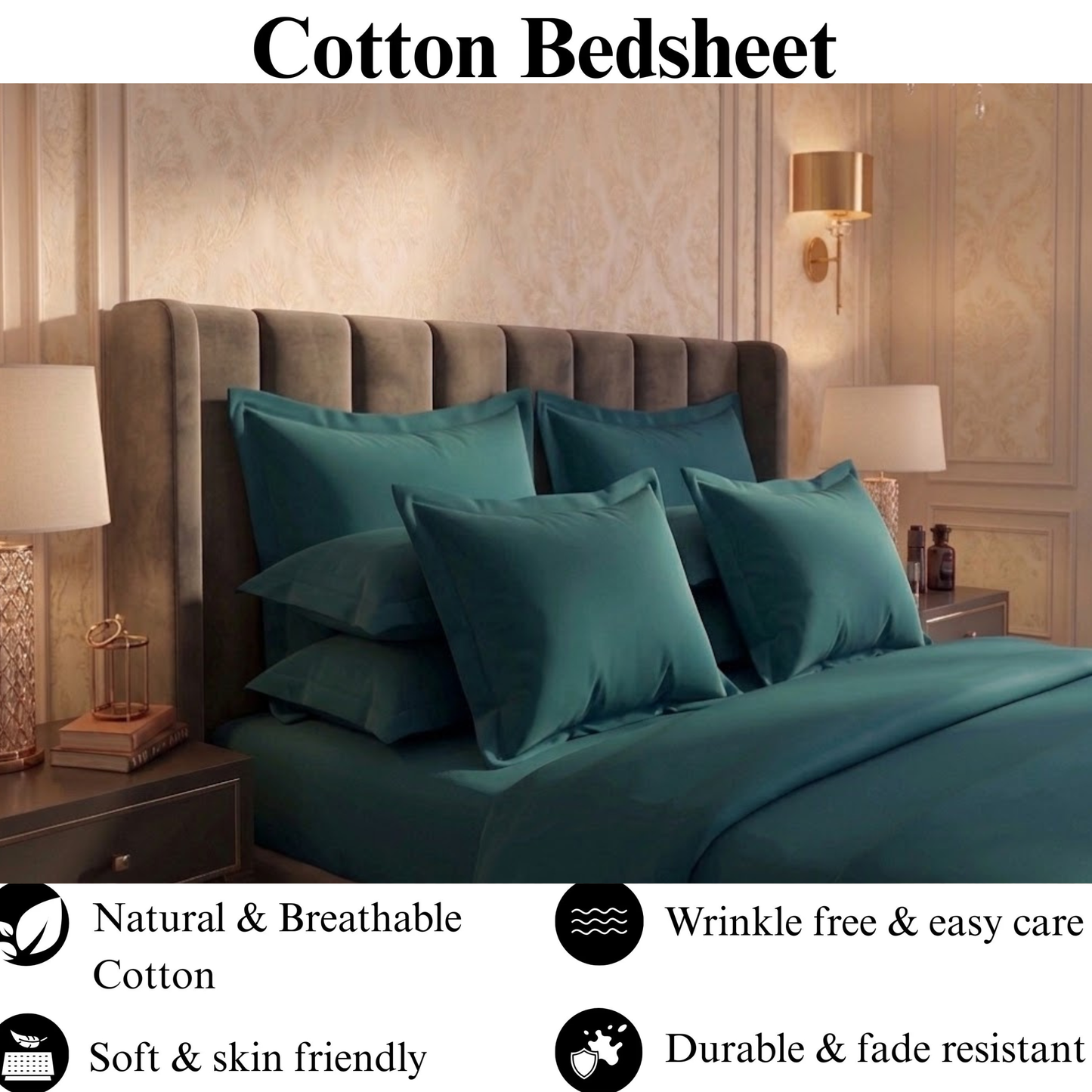 Ocean Depths  - Flat dyed Bedsheet