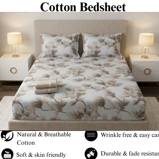 Whispering Pines - Fitted Print Bedsheet