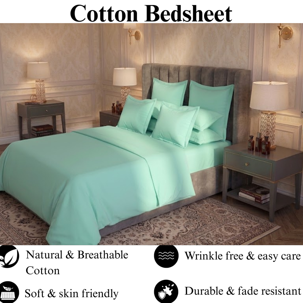 Seafoam Mist  - Flat Dyed Bedsheet