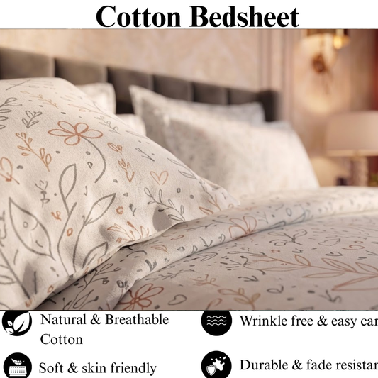 Botanical Grace - Flat Print Bedsheet