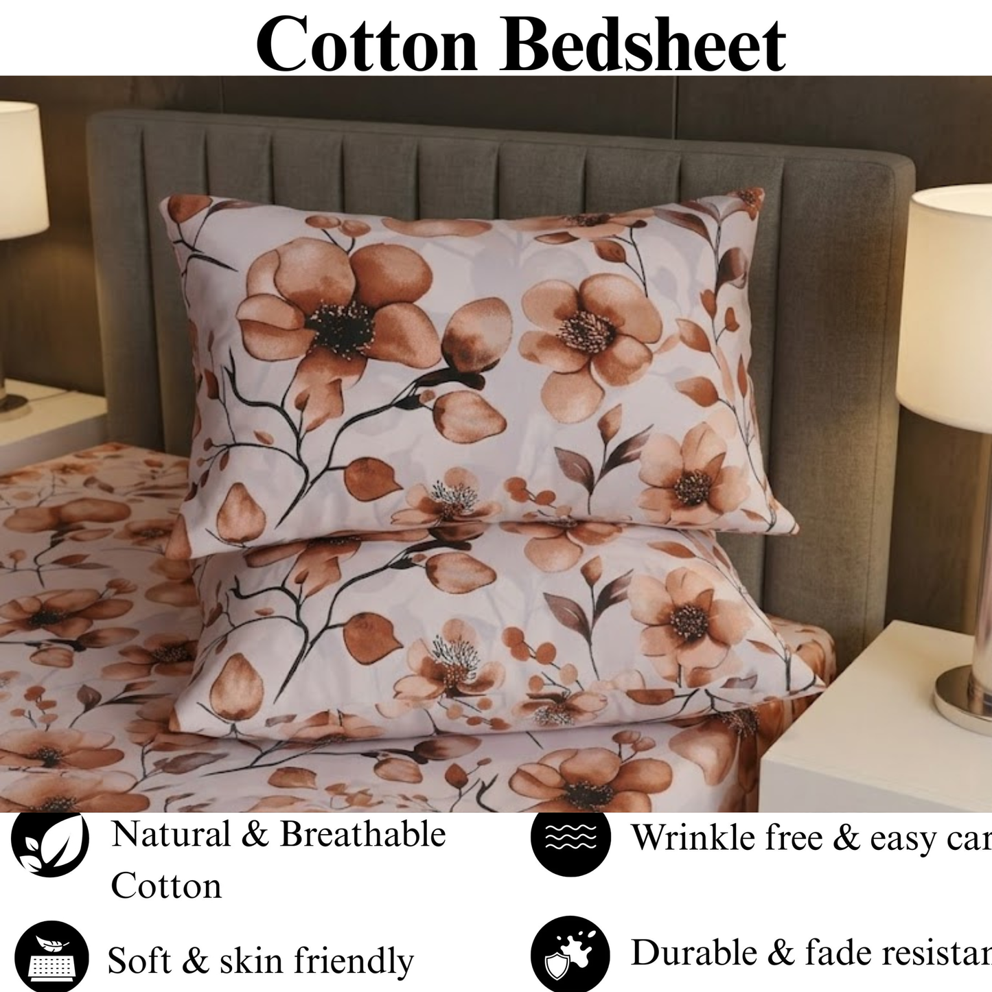 Rustic Elegance - Fitted Print Bedsheet