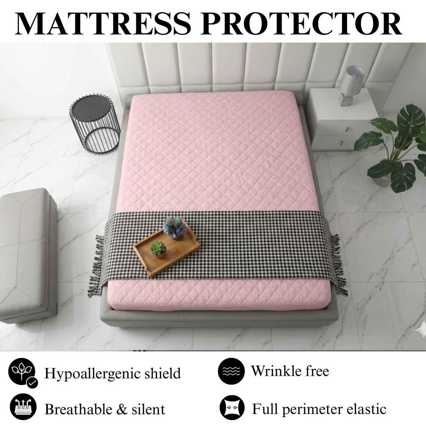 Mattress Protector - Baby pink ( same coloured box)