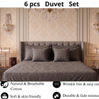 Charcoal Luxe - Cotton Duvet Set - 6pcs
