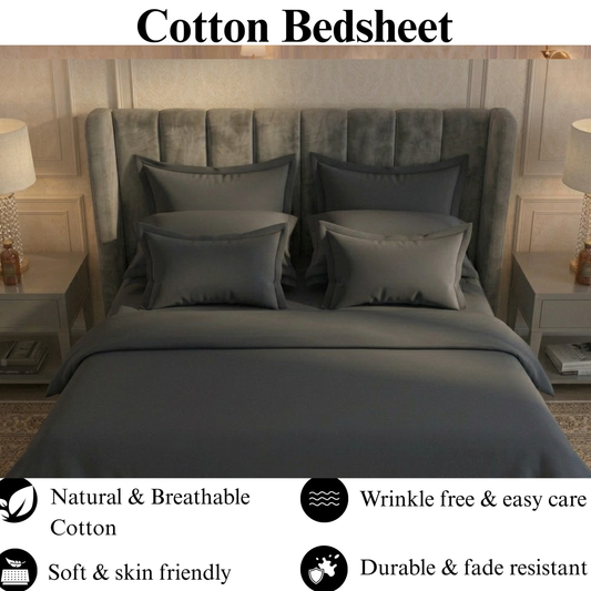 Iron Ash  - Flat Dyed Bedsheet