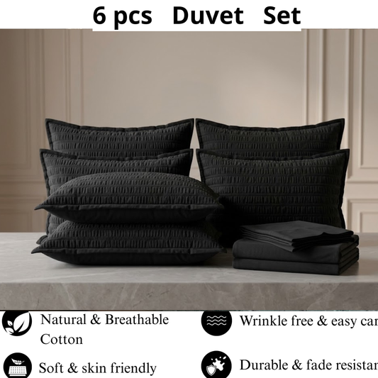 Midnight Noir - Cotton Duvet Set - 6pcs