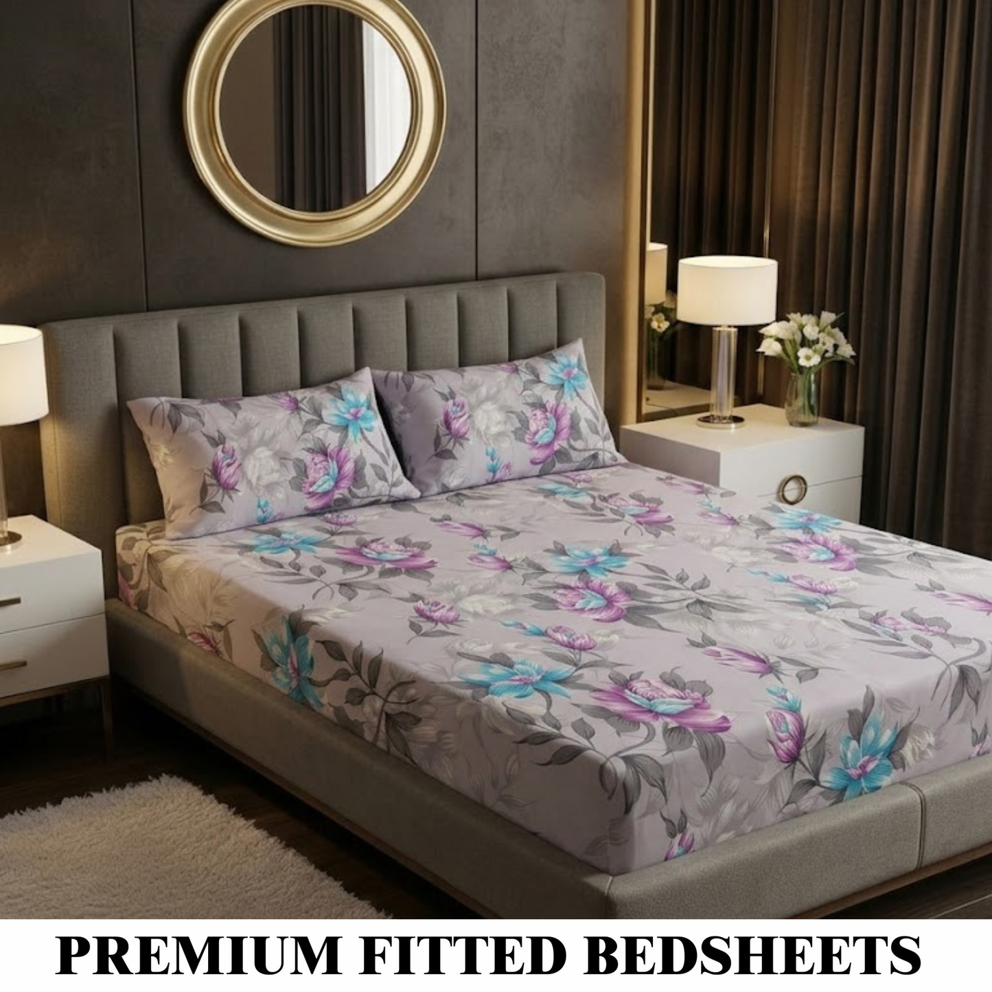 Lavender Bloom - Fitted Print Bedsheet