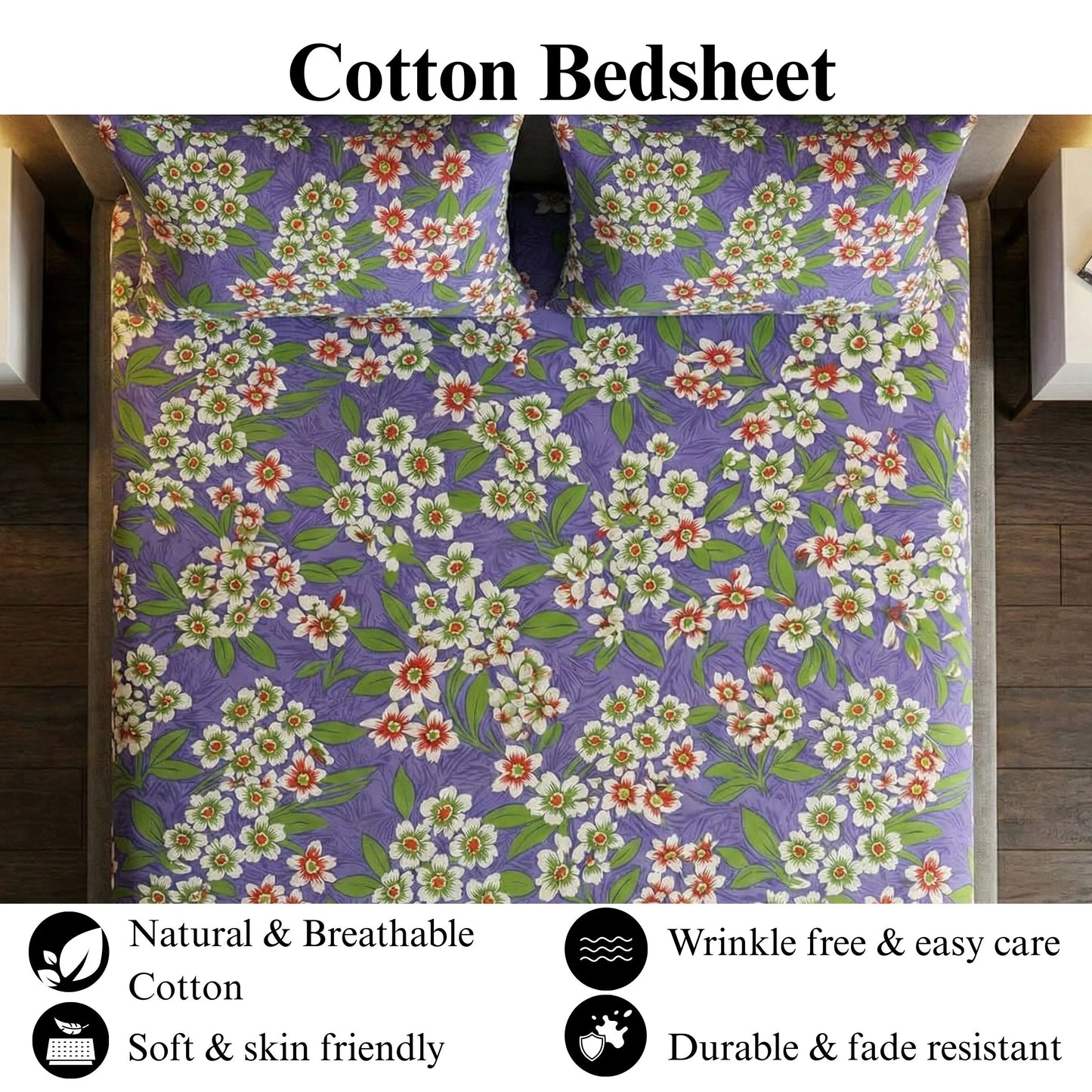 Royal Bloom - Fitted Print Bedsheet