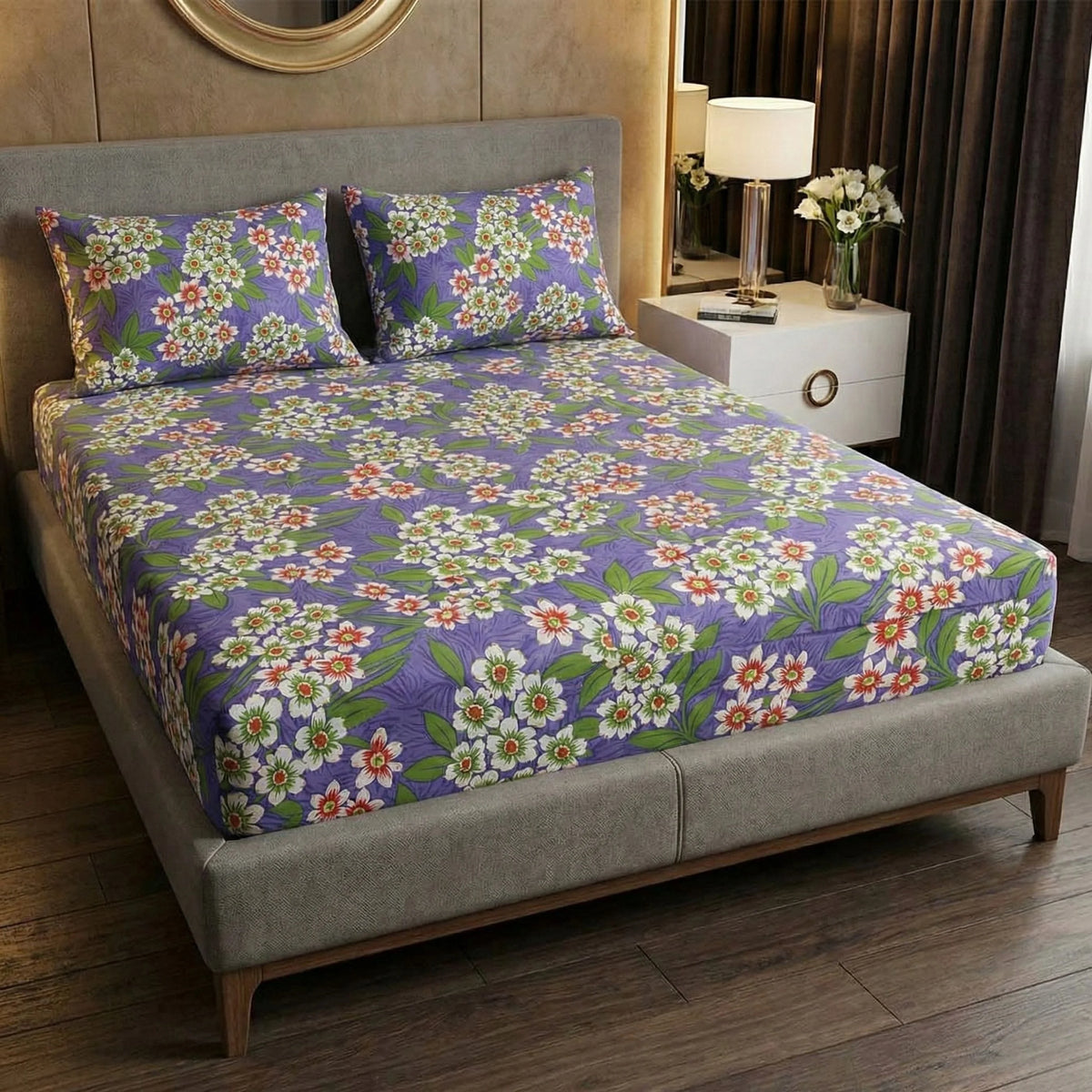 Royal Bloom - Fitted Print Bedsheet