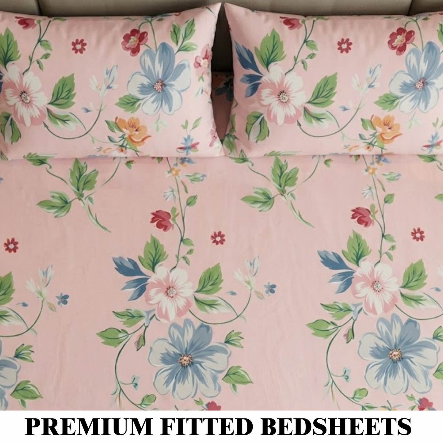 Pastel Petals - Fitted Print Bedsheet