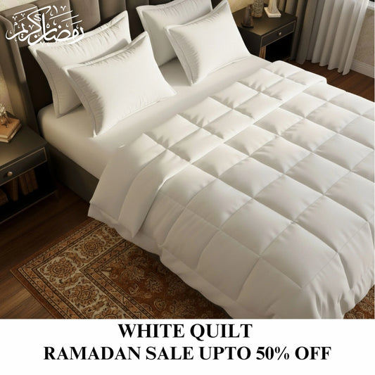 Plain White Quilt SIngle