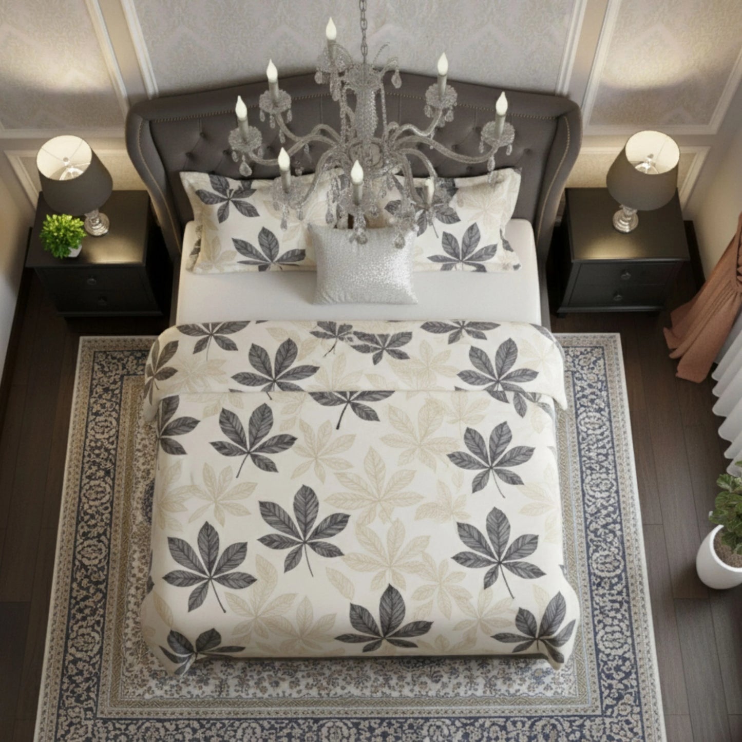 Saffron Strokes - Flat Print Bedsheet