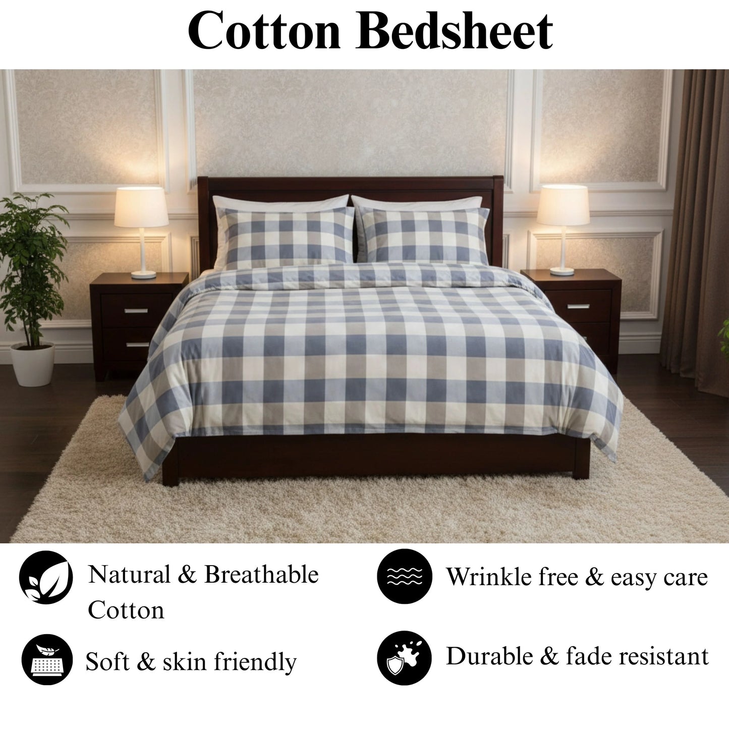 Crimson Daisy - Flat Solid Bedsheet