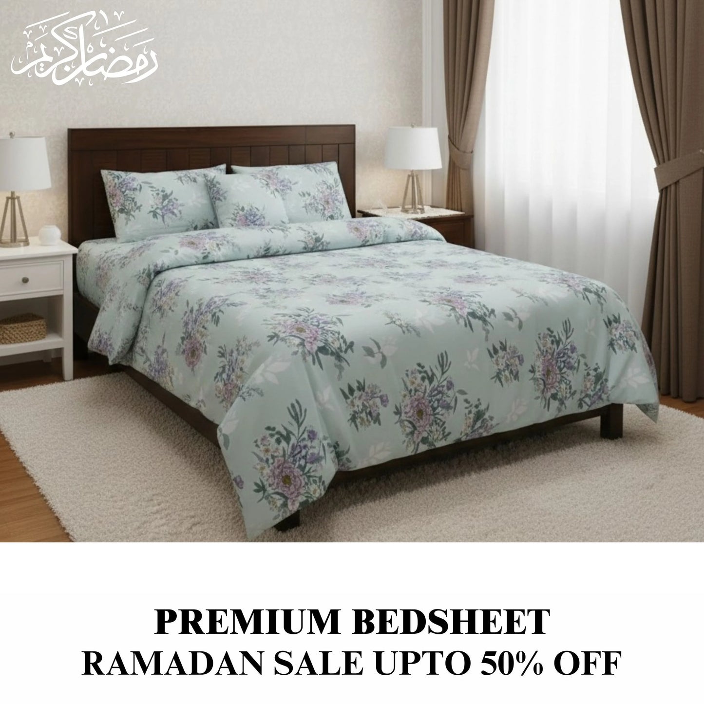 Floral Grace - Flat Print Bedsheet