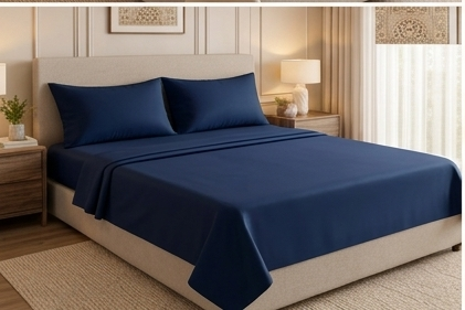 Muted Navy - Dyed Flat Bedsheet