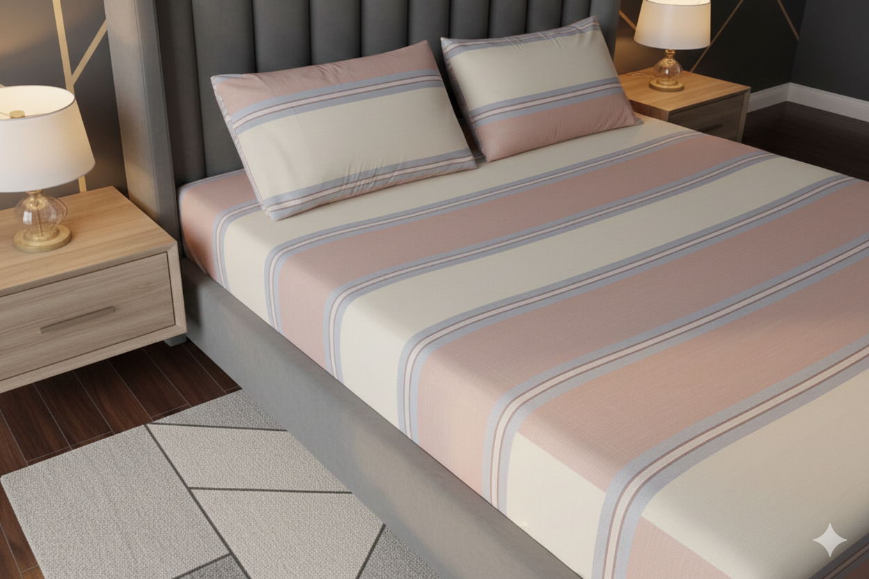Pastel Stripes - Fitted Solid Bedsheet