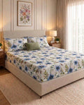 Blueberry Bloom - Fitted Print Bedsheet