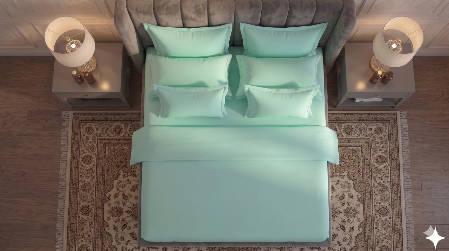 Seafoam Mist  - Flat Dyed Bedsheet