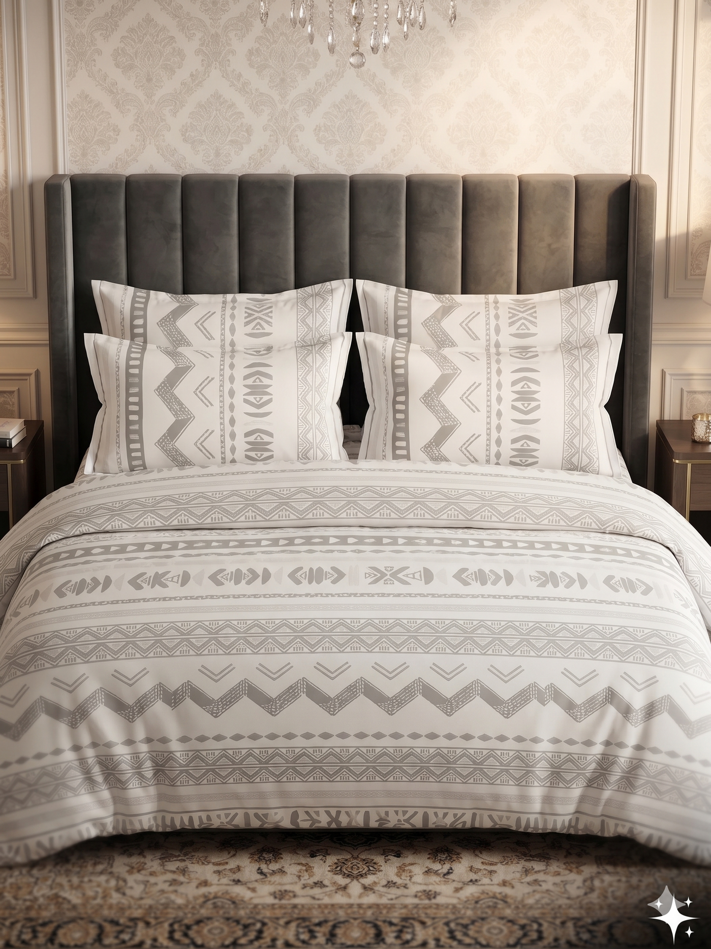 Nordic Zig Zag  - Flat Print Bedsheet