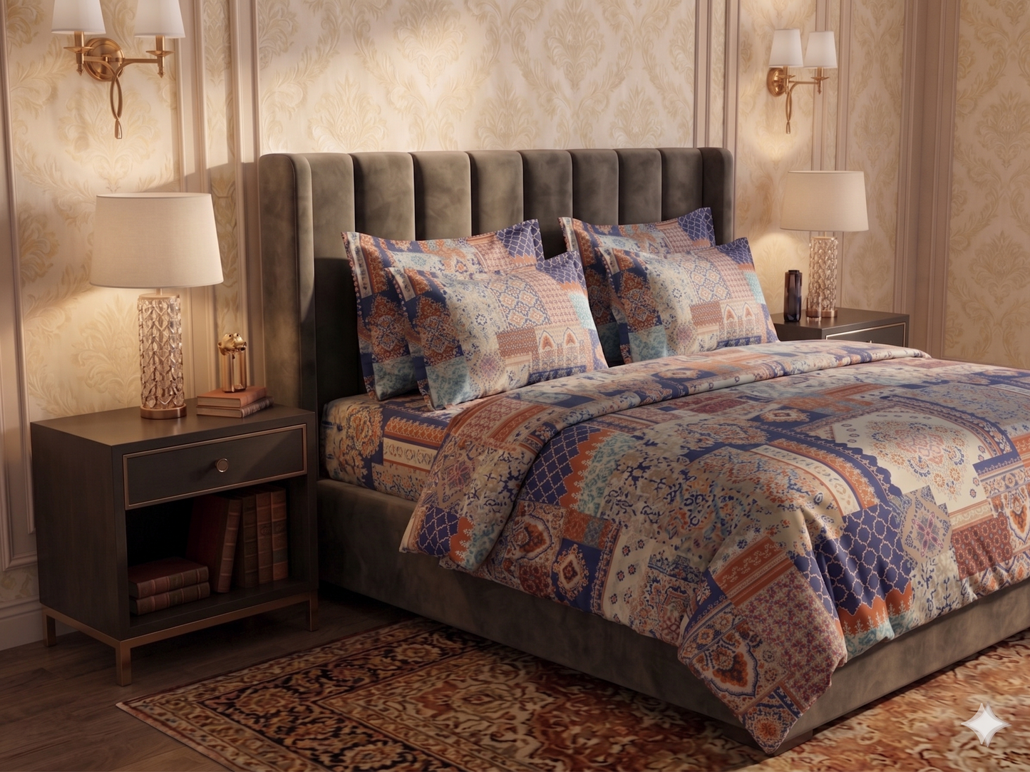 Royal Courtyard  - Flat Print Bedsheet