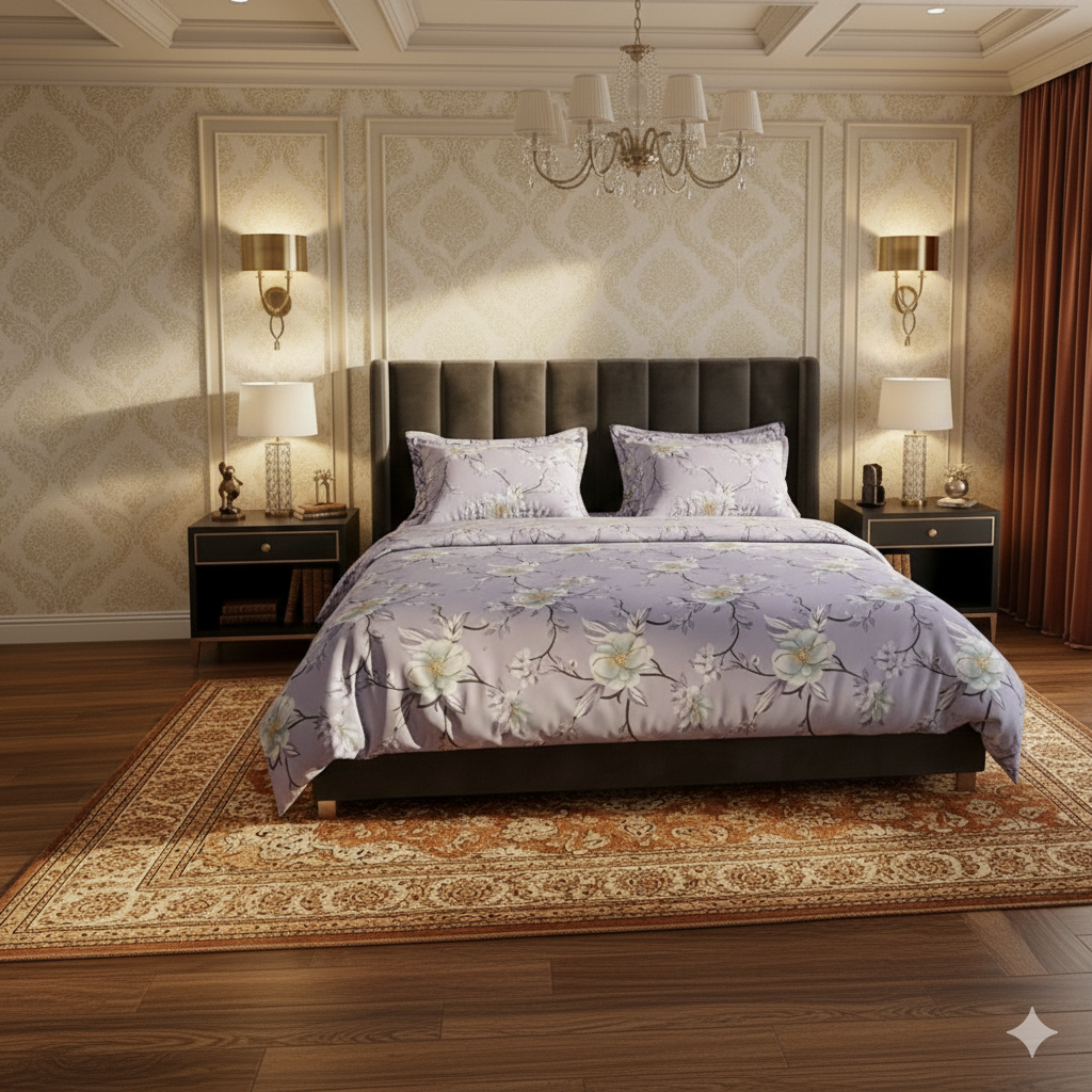 Intricate Blooms - Flat Print Bedsheet