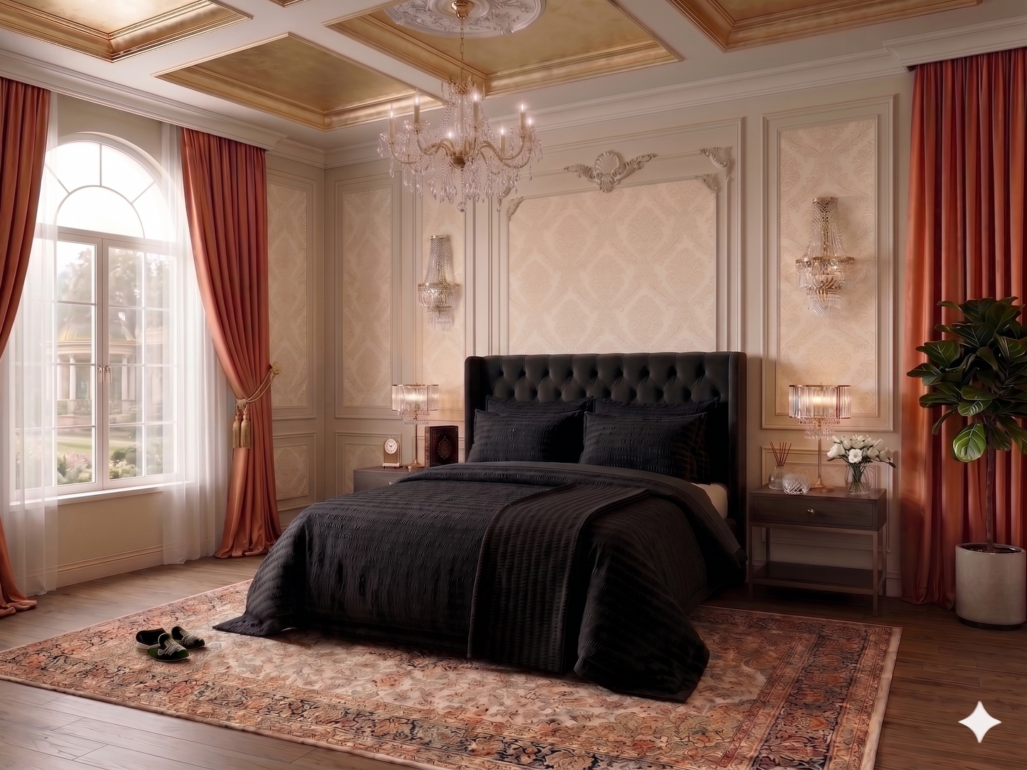 Midnight Noir - Cotton Duvet Set - 6pcs