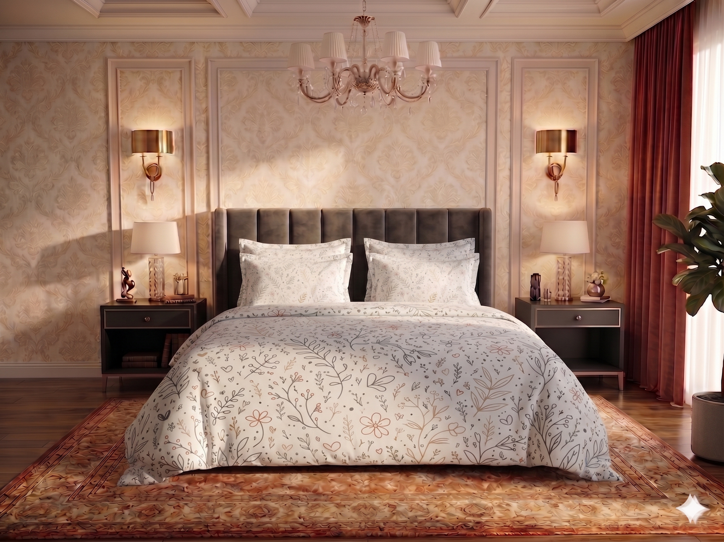 Botanical Grace - Flat Print Bedsheet